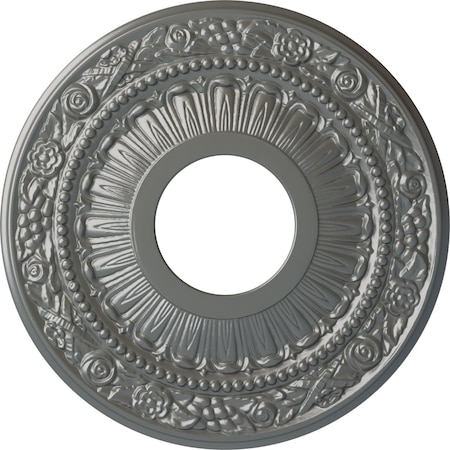 Ekena Millwork Nadia Ceiling Medallion (Fits Canopies up to 4 7/8"), 12 1/8"OD x 3 5/8"ID x 7/8"P, Silver CM12NASLS